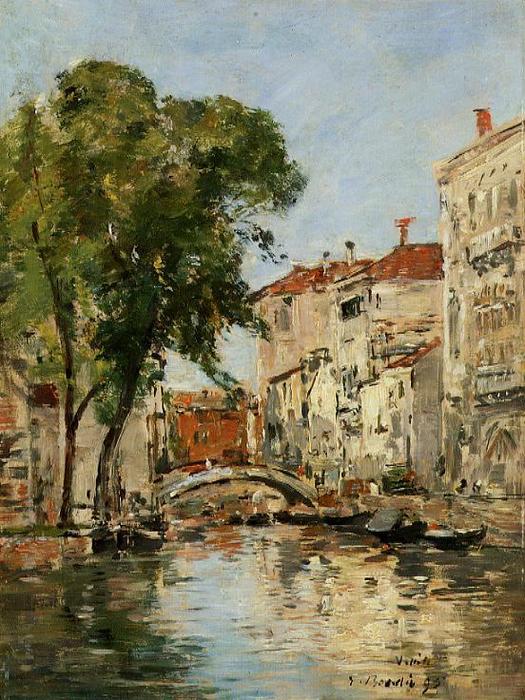 Order Oil Painting Replica Small Canal in Venice, 1891 by Eugène Louis Boudin (1824-1898, France) | ArtsDot.com