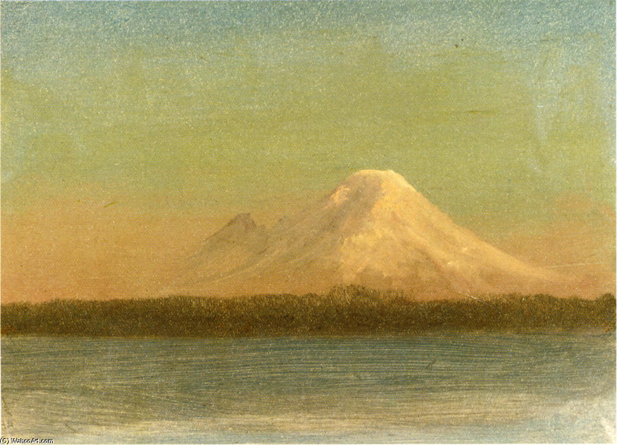 Buy Museum Art Reproductions Snow-Capped Moutain at Twilight by Albert Bierstadt (1830-1902, Germany) | ArtsDot.com