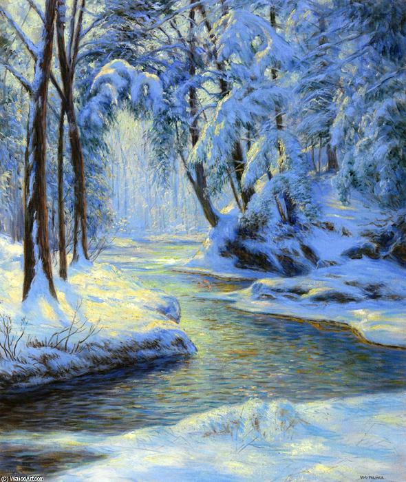 Order Art Reproductions Snowy Landscape with Brook, 1915 by Walter Launt Palmer (1854-1932, United States) | ArtsDot.com