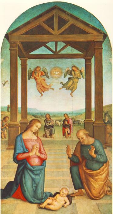 Buy Museum Art Reproductions St Augustin Polyptych: The Presepio, 1506 by Vannucci Pietro (Le Perugin) (1446-1523) | ArtsDot.com