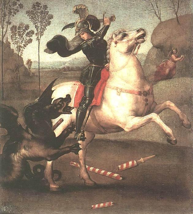 Order Artwork Replica St George Fighting the Dragon, 1505 by Raphael (Raffaello Sanzio Da Urbino) (1483-1520, Italy) | ArtsDot.com