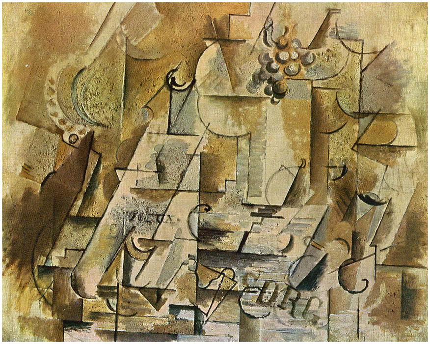Order Oil Painting Replica Still Life with a Bunch of Grapes, 1912 by Georges Braque (Inspired By) (1882-1963, France) | ArtsDot.com
