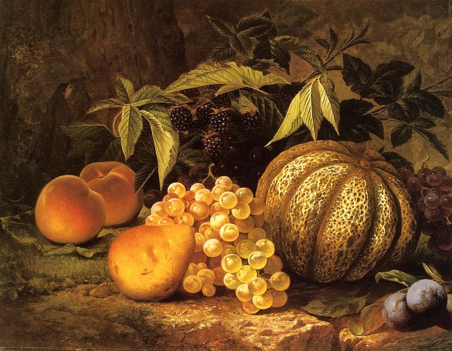 Order Artwork Replica Still Life with Cantaloupe by William Mason Brown (1828-1898, United States) | ArtsDot.com