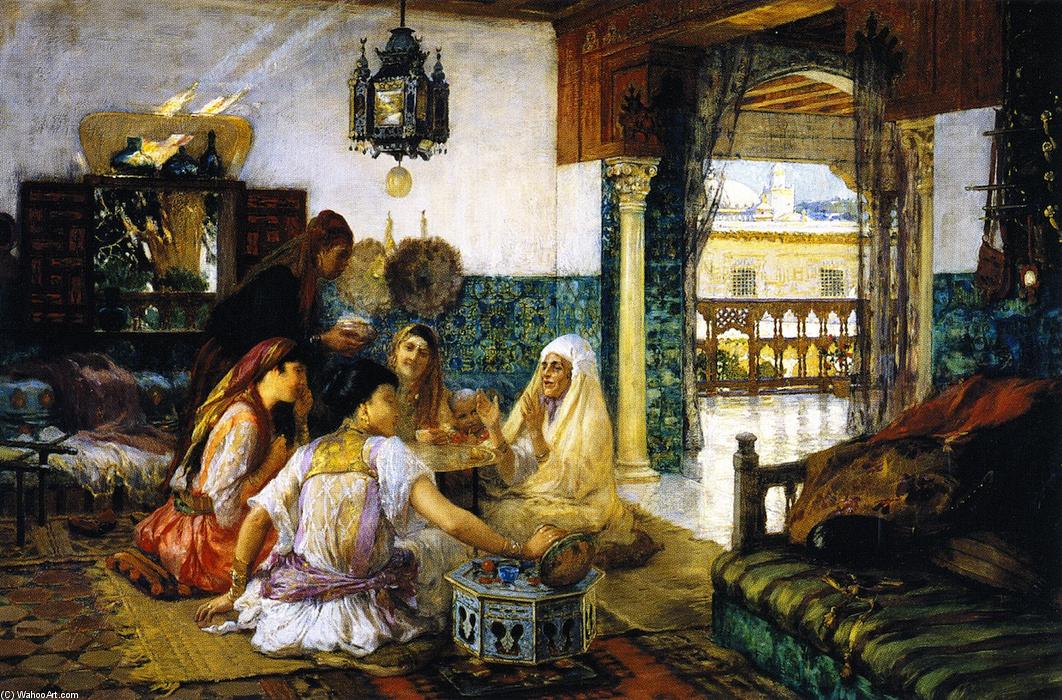 Order Art Reproductions The Story (also known as In the Harem) by Frederick Arthur Bridgman (1847-1928, United States) | ArtsDot.com