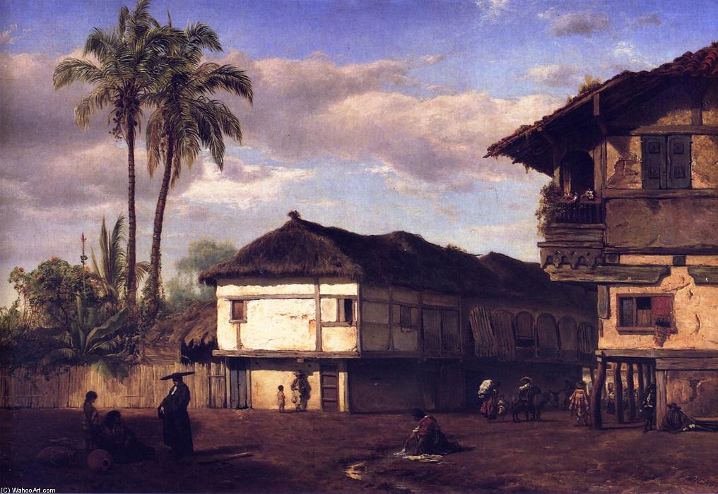 Order Artwork Replica Street View in Guayaquil, Ecuador, 1859 by Louis Remy Mignot (1831-1870, United States) | ArtsDot.com