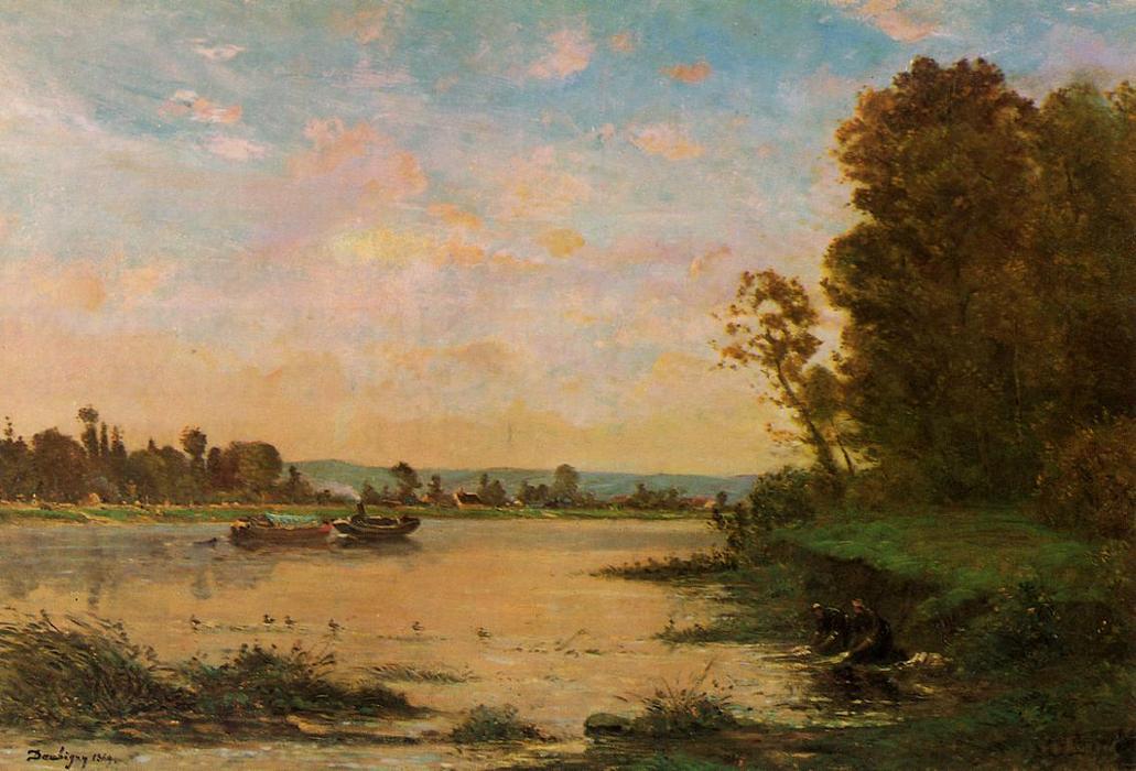 Order Artwork Replica Summer Morning on the Oise, 1869 by Charles François Daubigny (1817-1878, France) | ArtsDot.com