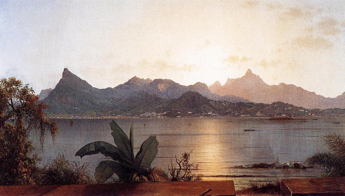 Order Oil Painting Replica Sunset: Harbor at Rio, 1864 by Martin Johnson Heade (1819-1904, United States) | ArtsDot.com