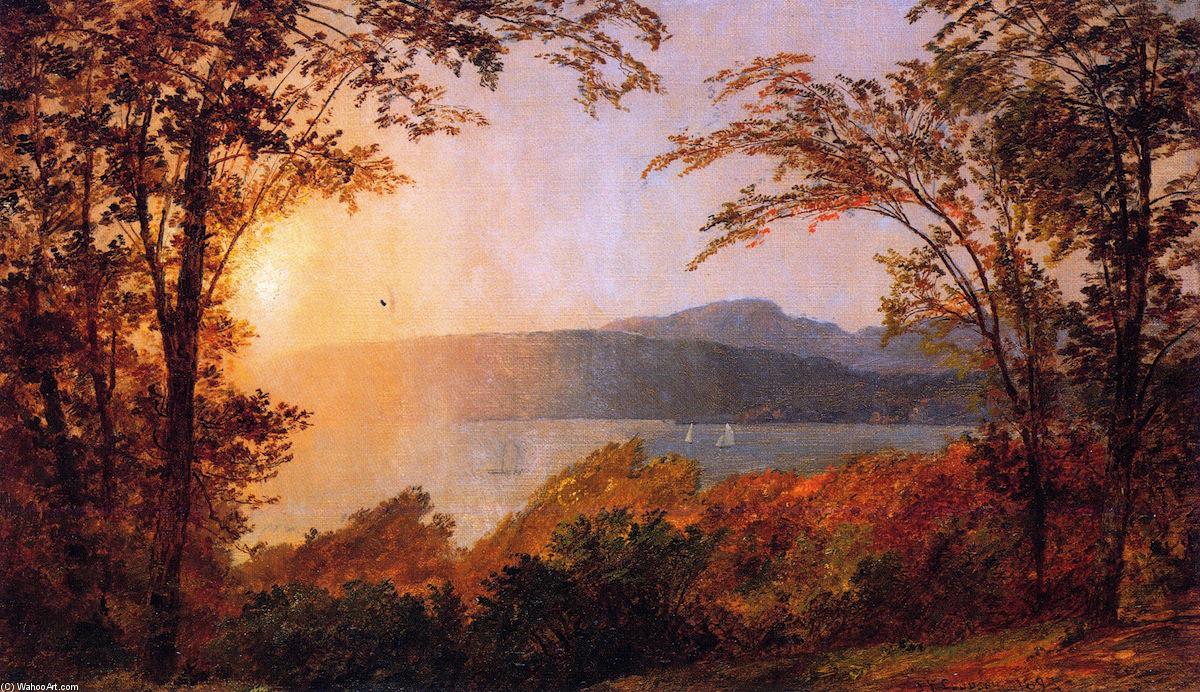 Order Oil Painting Replica Sunset, Hudson River (also known as Near Hastings-on-Hudson), 1897 by Jasper Francis Cropsey (1823-1900, United States) | ArtsDot.com