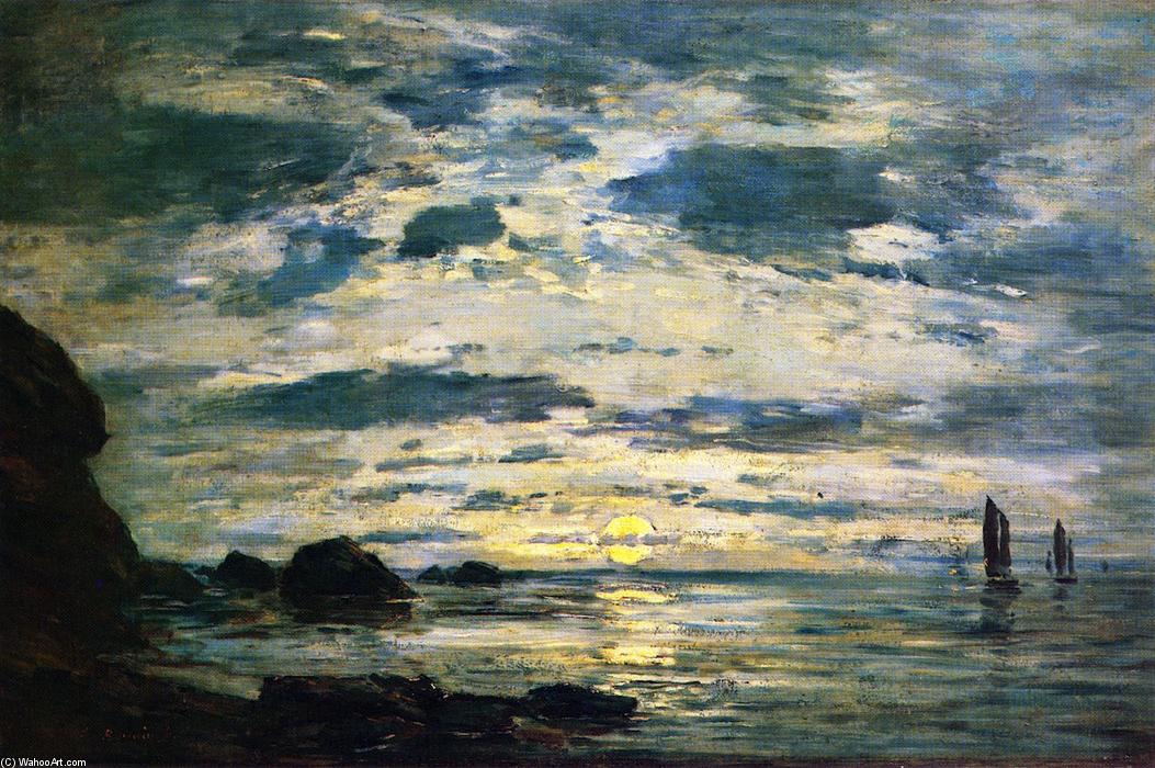 Buy Museum Art Reproductions Sunset over the Sea by Eugène Louis Boudin (1824-1898, France) | ArtsDot.com