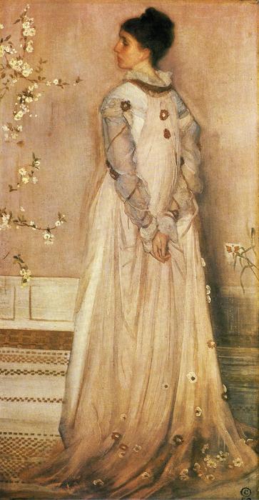 Buy Museum Art Reproductions Symphony in Flesh Colour and Pink: Portrait of Mrs. Frances Leyland, 1871 by James Abbott Mcneill Whistler (1834-1903, United States) | ArtsDot.com