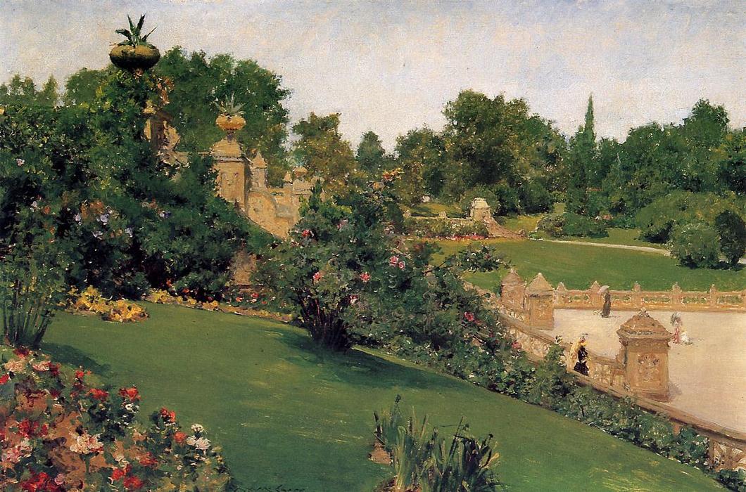 Order Artwork Replica Terrace at the Mall, Cantral Park, 1890 by William Merritt Chase (1849-1916, United States) | ArtsDot.com
