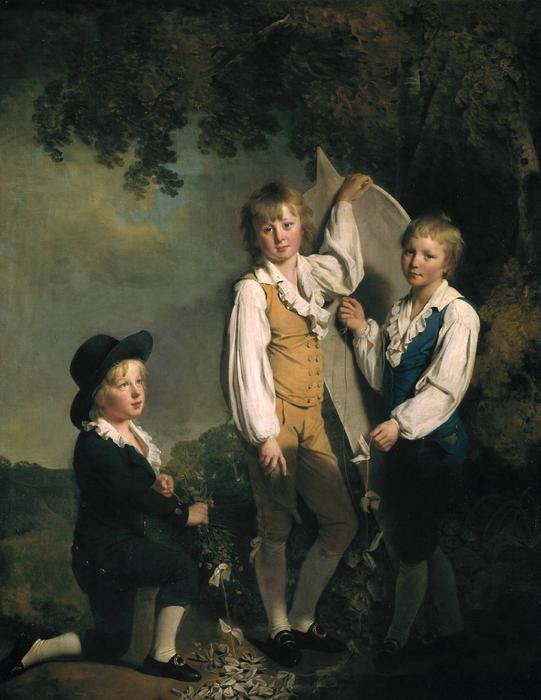 Order Oil Painting Replica Three Children of Richard Arkwright with a Kite, 1791 by Joseph Wright Of Derby (1734-1797, United Kingdom) | ArtsDot.com
