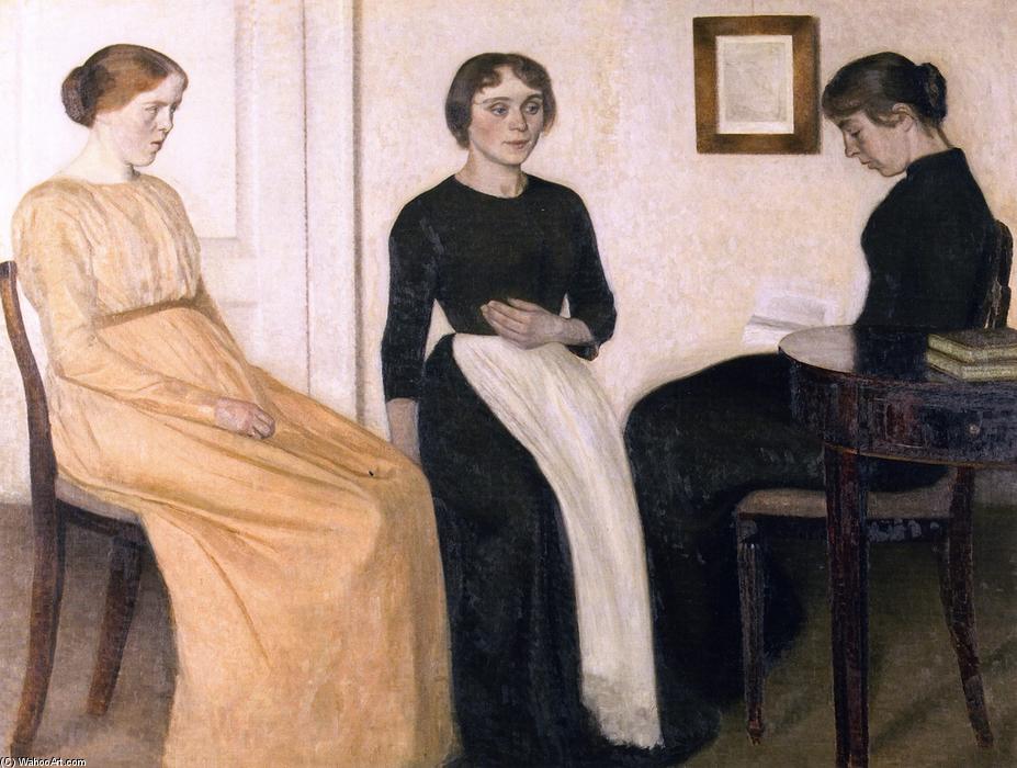Order Artwork Replica Three Young Women, 1895 by Vilhelm (Hammershøi)Hammershoi (1864-1916, Denmark) | ArtsDot.com