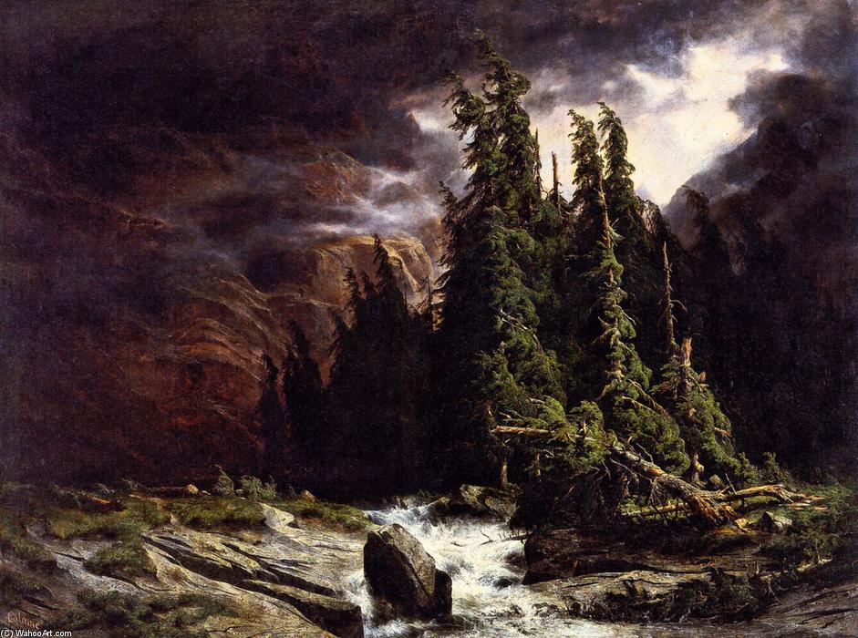 Order Art Reproductions The Thunderstorm at Handeck, 1839 by Alexandre Calame (1810-1864, Switzerland) | ArtsDot.com