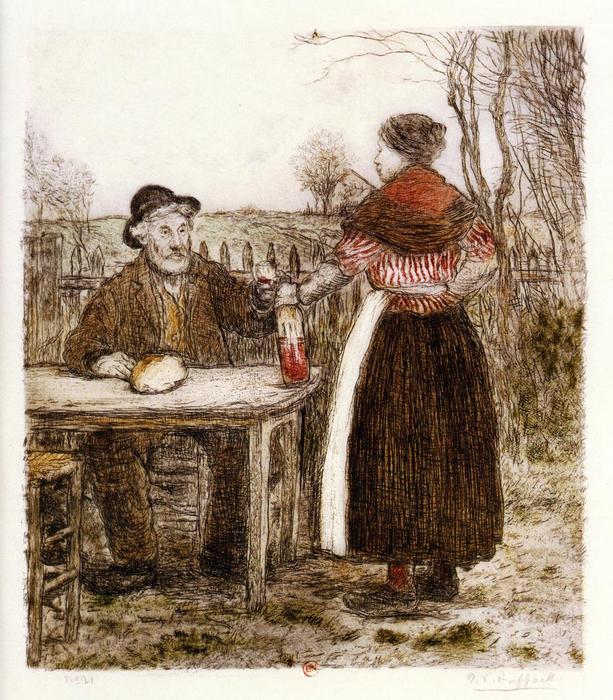 Order Paintings Reproductions A Toast to Good Times, 1905 by Jean-François Raffaelli (1850-1924, France) | ArtsDot.com
