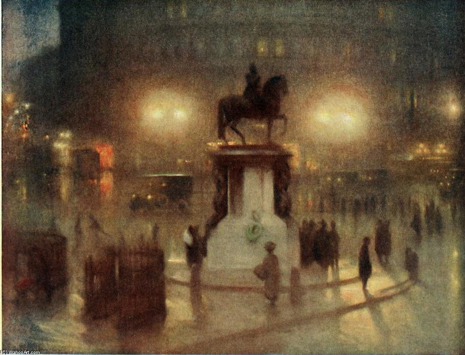 Order Art Reproductions Trafalgar Square, 1919 by Arthur Hacker (1858-1919, United Kingdom) | ArtsDot.com