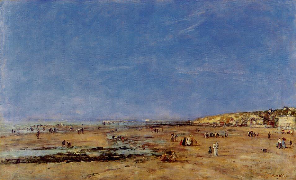 Order Artwork Replica Trouville, Panorama of the Beach, 1890 by Eugène Louis Boudin (1824-1898, France) | ArtsDot.com