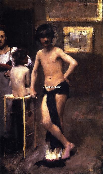 Order Paintings Reproductions Two Nude Boys and a Woman in a Studio Interior, 1878 by John Singer Sargent (1856-1925, Italy) | ArtsDot.com