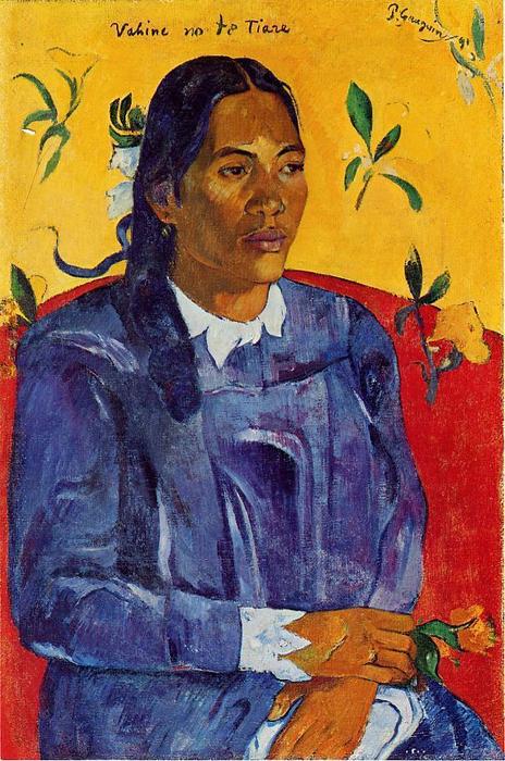 Order Oil Painting Replica Vahine no te Tiare (also known as Woman with a Flower), 1891 by Paul Gauguin (1848-1903, France) | ArtsDot.com