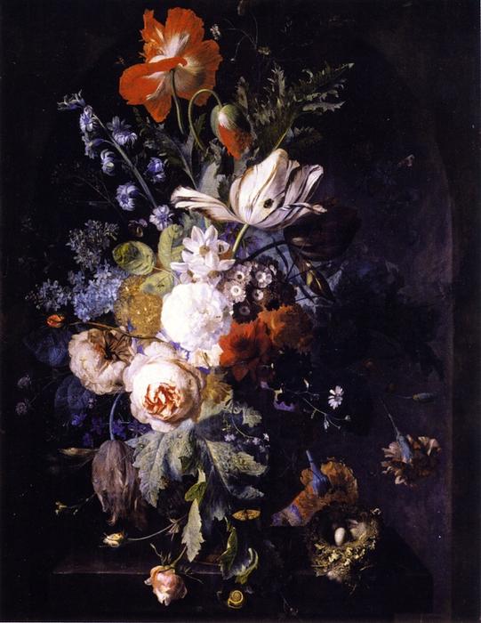 Order Paintings Reproductions Vase with Flowers by Jan Van Huysum (1682-1749, Netherlands) | ArtsDot.com