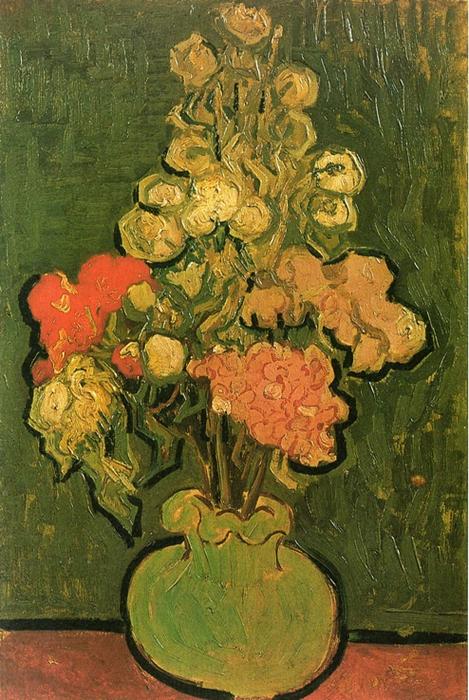 Buy Museum Art Reproductions Vase with Rose-Mallows, 1890 by Vincent Van Gogh (1853-1890, Netherlands) | ArtsDot.com
