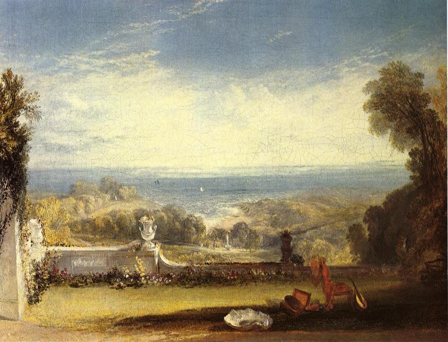 Order Oil Painting Replica View from the Terrace of a Villa at Niton, Isle of Wight, from sketches by a lady, 1826 by William Turner (1775-1851, United Kingdom) | ArtsDot.com