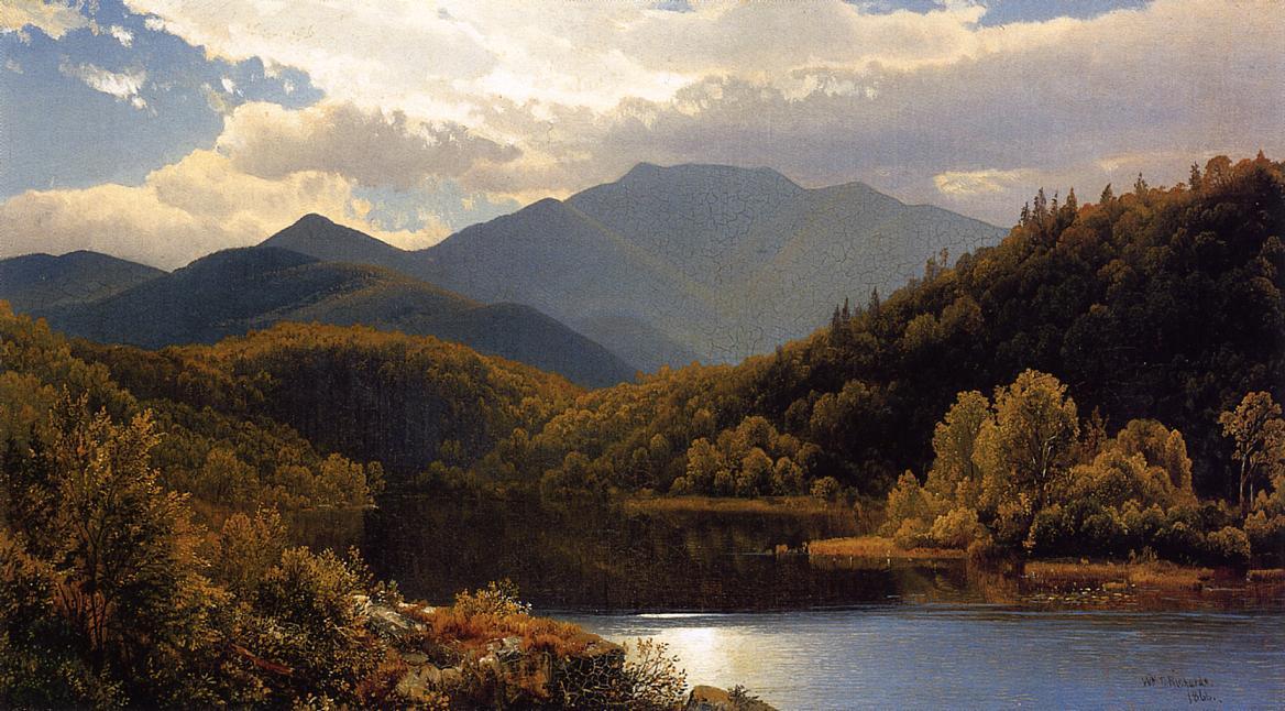 Order Oil Painting Replica View in the White Mountains (also known as The High Peaks,`` Adirondacks)``, 1866 by William Trost Richards (1833-1905, United States) | ArtsDot.com