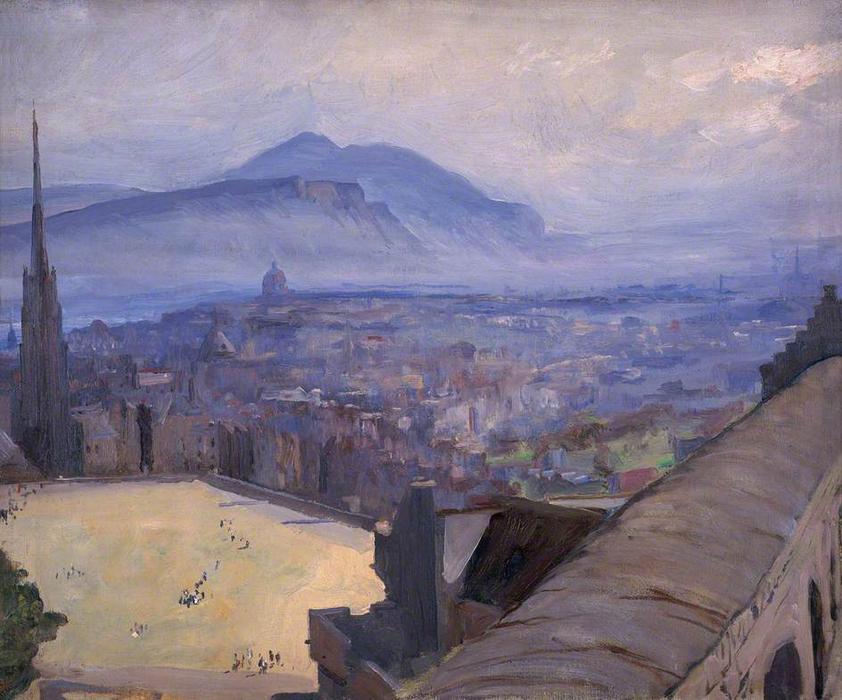 Order Art Reproductions View of Edinburgh from the Castle by John Lavery | ArtsDot.com