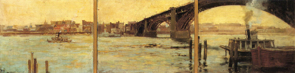 Order Paintings Reproductions A View of St. Louis: A Triptych, 1898 by Paul Cornoyer (1864-1923, United States) | ArtsDot.com