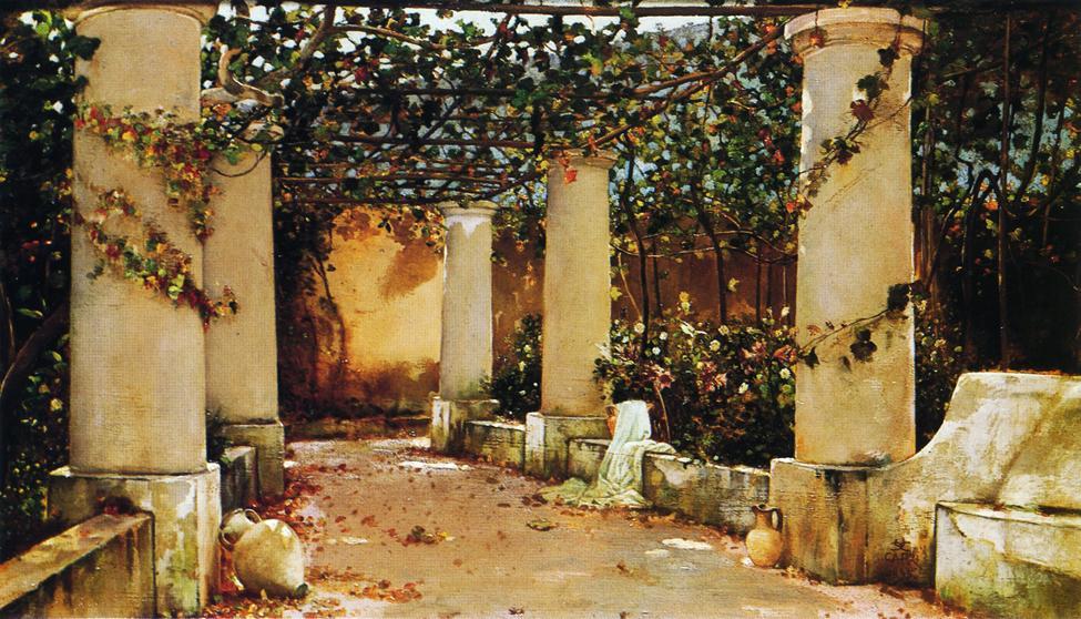 Order Paintings Reproductions The Villa Castello, Capri, 1895 by Charles Caryl Coleman (1840-1928, United States) | ArtsDot.com