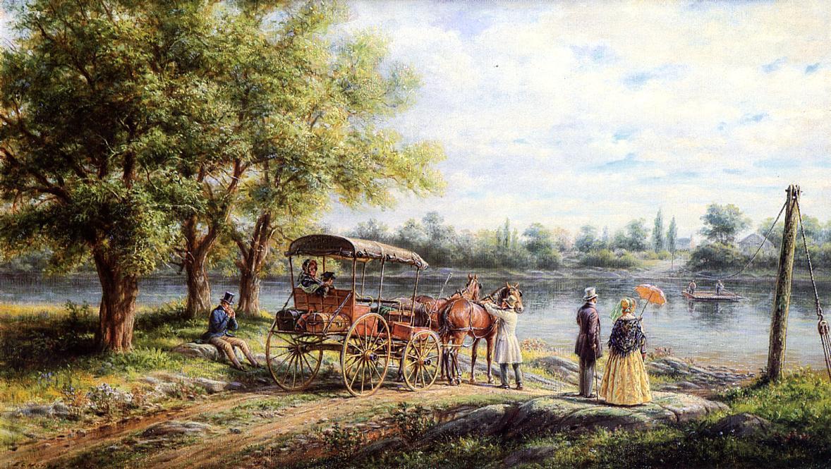 Order Artwork Replica Waiting for the Ferry, 1906 by Edward Lamson Henry (1841-1919, United States) | ArtsDot.com