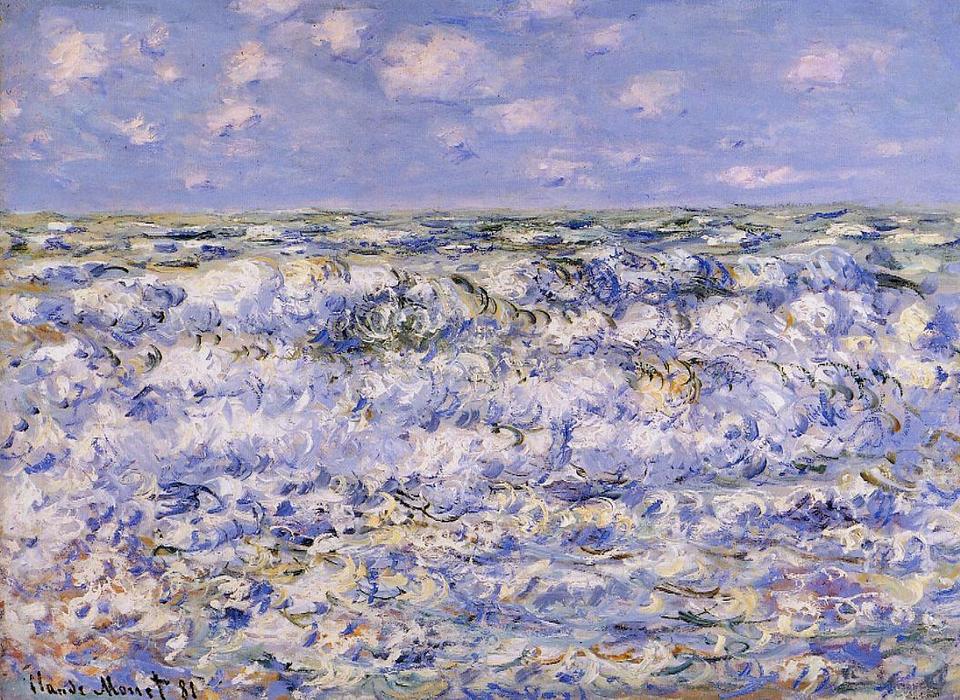 Order Paintings Reproductions Waves Breaking, 1881 by Claude Monet (1840-1926, France) | ArtsDot.com