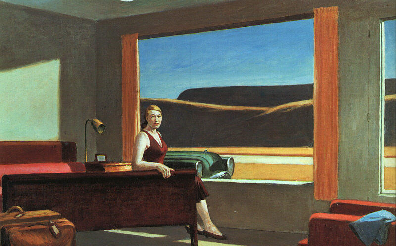 Order Oil Painting Replica Western Motel, 1957 by Edward Hopper (Inspired By) (1931-1967, United States) | ArtsDot.com