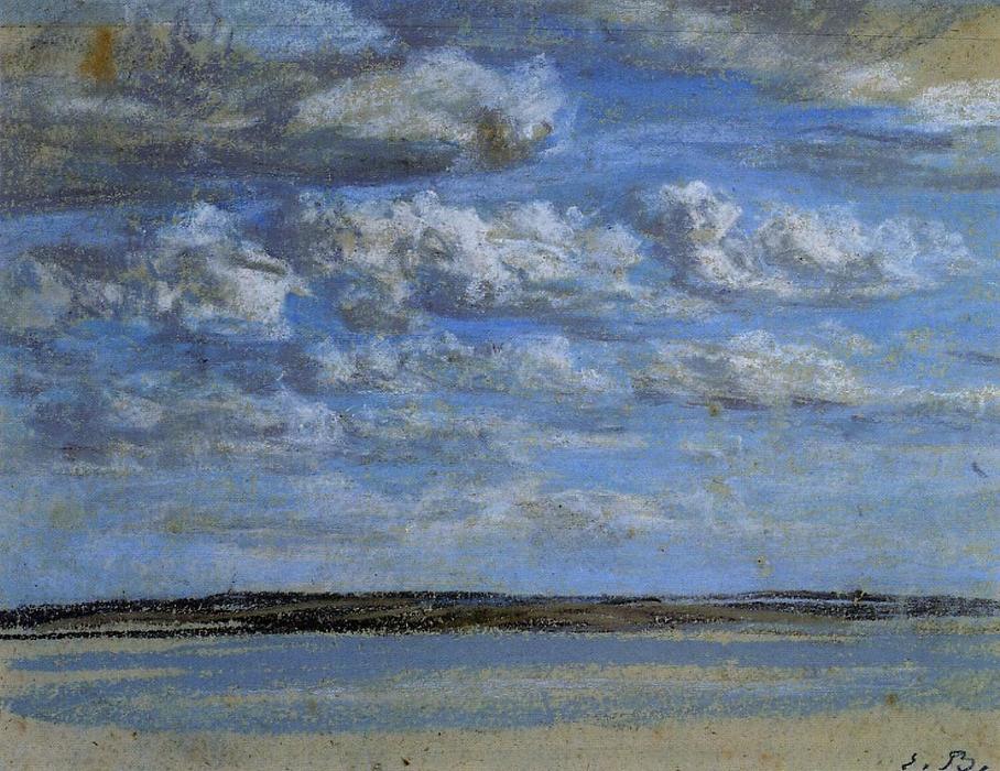 Order Oil Painting Replica White Clouds, Blue Sky, 1859 by Eugène Louis Boudin (1824-1898, France) | ArtsDot.com