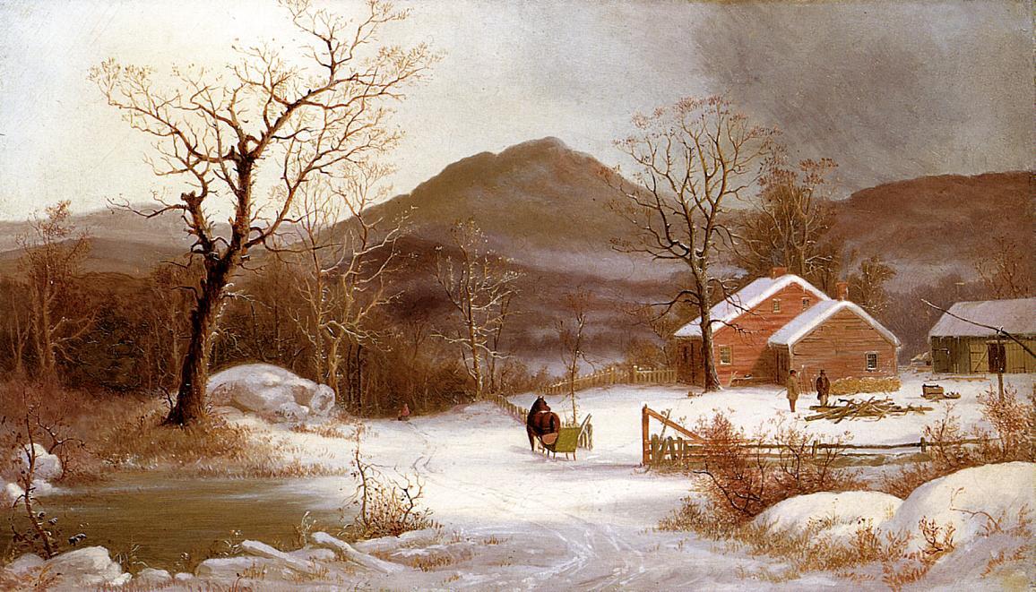 Order Oil Painting Replica Winter Landscape by George Henry Durrie (1820-1863, United States) | ArtsDot.com