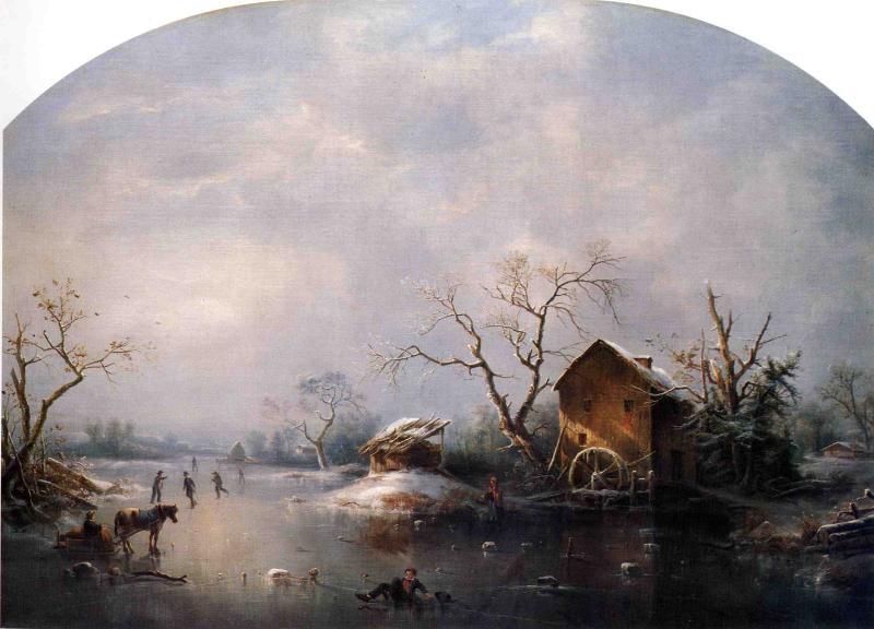 Buy Museum Art Reproductions Winter Scene, 1850 by Régis François Gignoux (1816-1882, France) | ArtsDot.com