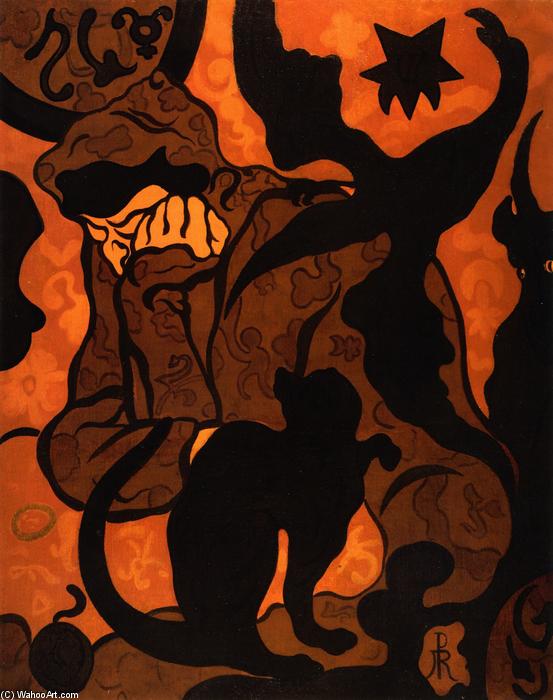 Order Paintings Reproductions Witch and Cat (also known as Crows), 1893 by Paul Ranson | ArtsDot.com