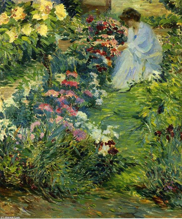 Buy Museum Art Reproductions Woman in a Garden by John Leslie Breck (1860-1899, United States) | ArtsDot.com