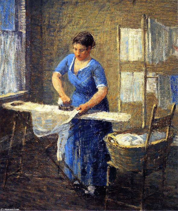 Order Oil Painting Replica Woman Ironing, 1928 by Robert Spencer (1879-1931, United States) | ArtsDot.com