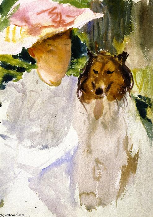 Buy Museum Art Reproductions Woman with Collie, 1888 by John Singer Sargent (1856-1925, Italy) | ArtsDot.com