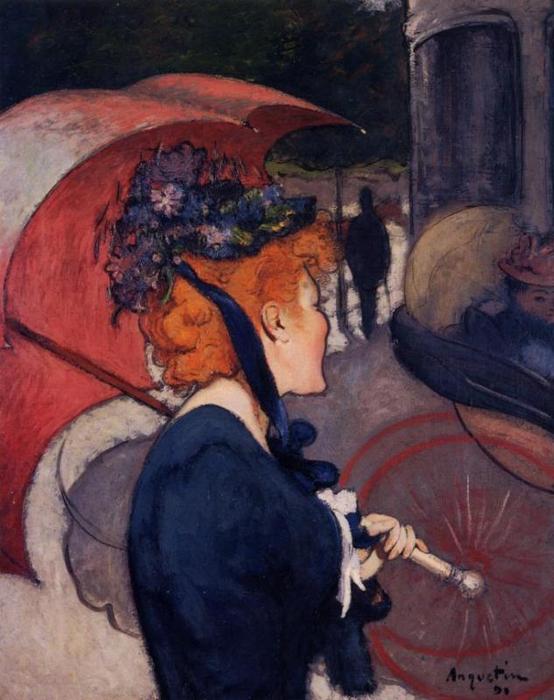 Order Oil Painting Replica Woman with Umbrella, 1891 by Louis Anquetin (1861-1932, France) | ArtsDot.com