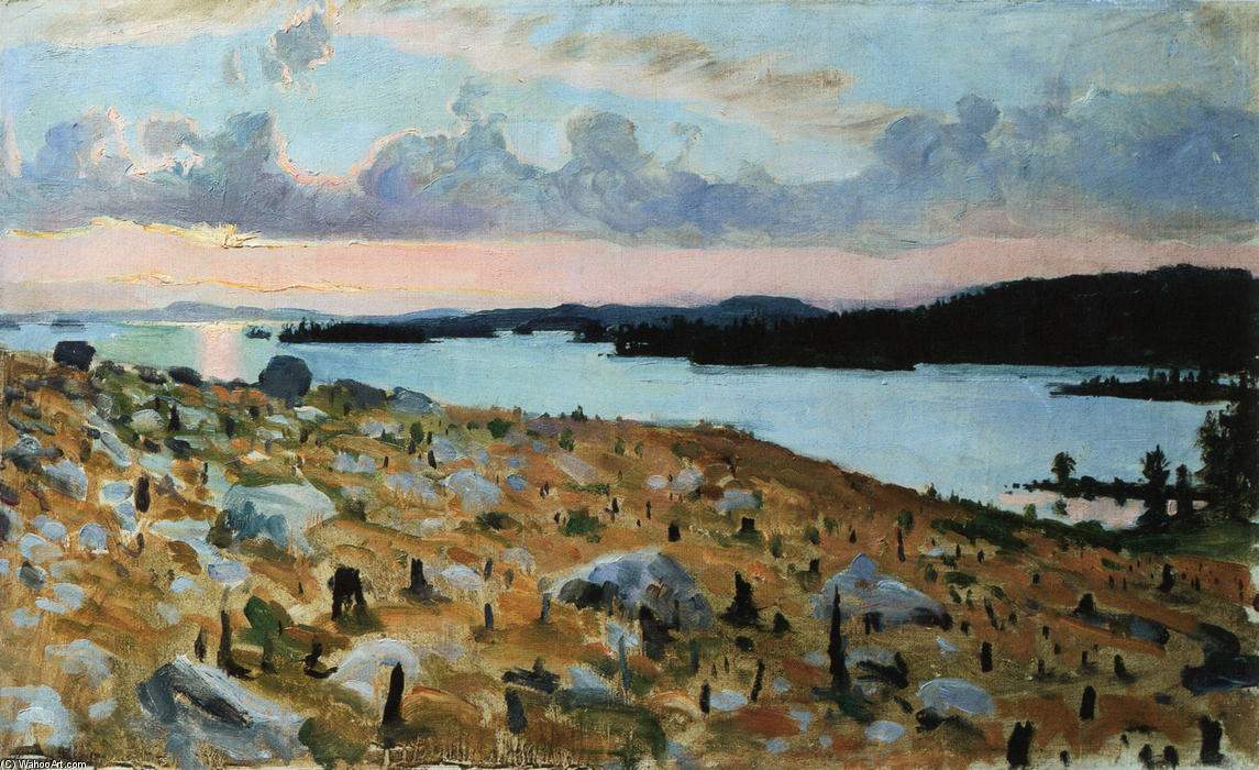 Order Oil Painting Replica Woodland Clearing on the Shores of Lake Kallavesi, 1893 by Akseli Gallen Kallela (1865-1931, Finland) | ArtsDot.com