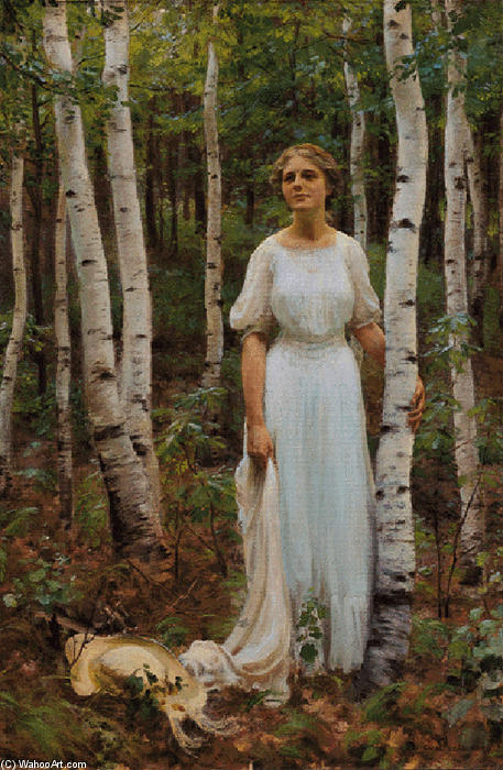 Order Artwork Replica Woodland Solitude, 1913 by Charles Courtney Curran (1861-1942, United States) | ArtsDot.com
