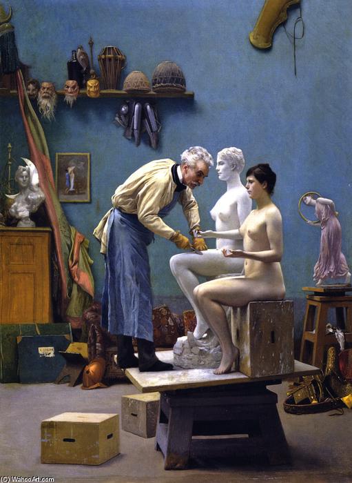 Order Oil Painting Replica Working in Marble, 1895 by Jean Léon Gérôme (1824-1904, France) | ArtsDot.com