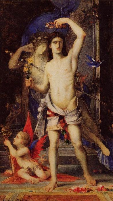 Order Oil Painting Replica Young Man and Death, 1865 by Gustave Moreau (1826-1898, France) | ArtsDot.com