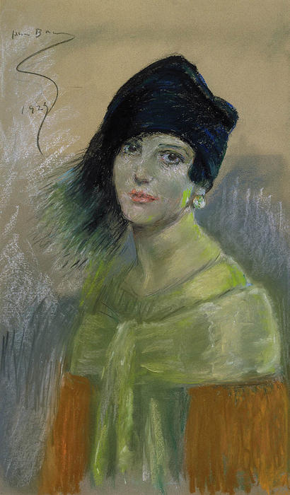 Buy Museum Art Reproductions Young Woman in Black Hat, 1927 by Alice Pike Barney (1857-1931, United States) | ArtsDot.com