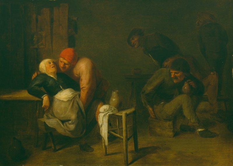 Order Paintings Reproductions Peasant Inn by Adriaen Brouwer (1635-1638, Belgium) | ArtsDot.com