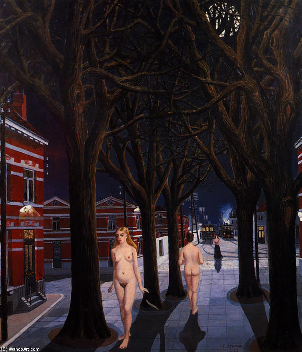 Buy Museum Art Reproductions The Beautiful Night, 1962 by Paul Delvaux (Inspired By) (1897-1994, Belgium) | ArtsDot.com