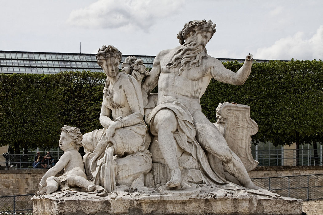 Order Oil Painting Replica La Statue De La Loire Et Du Loiret Dans Le Jardin Des Tuileries A Paris by Corneille Van Clève (1645-1732, France) | ArtsDot.com