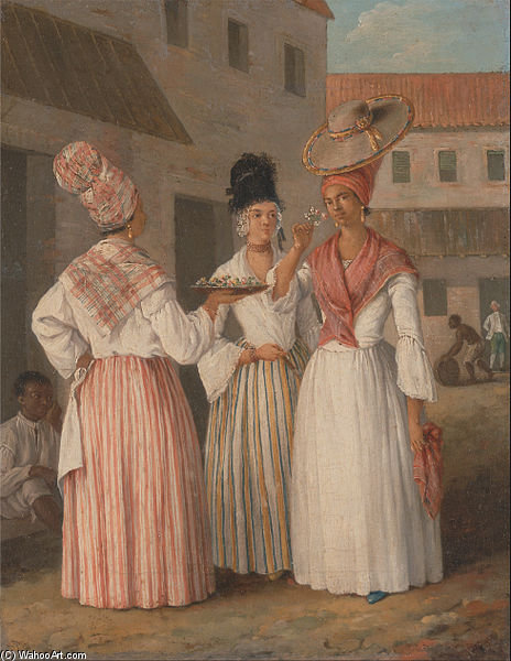 Order Artwork Replica A West Indian Flower Girl And Two Other Free Women Of Color by Agostino Brunias (1730-1796, Italy) | ArtsDot.com
